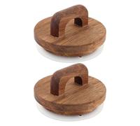 ULTECHNOVO 2Pcs Mason Jar Wooden Lids with Airtight Silicone Gasket and Handle, 92Mm Reusable Wide Mouth Canister Covers for Food Storage and Canning Preservation