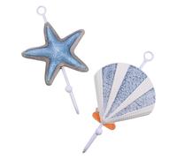 ULTECHNOVO 2pcs Mediterranean Iron Wall-Mounted Coat Hooks Set with Marine Life Scallop Designs, Decorative Hat Hangers for Home Storage and Door Organization