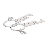 ULTECHNOVO 2Pcs Metal Home Keychain Stainless Steel House Pendant Keyring for Housewarming Anniversary Birthday with Decorative Bag Hanging Charm