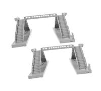 ULTECHNOVO 2pcs Miniature Footbridge Model Grey Realistic Overhead Pedestrian Bridge for Sand Table and Railway Layout DIY Architectural Building for Urban Planning and Scenic Diorama Decor