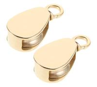 ULTECHNOVO 2pcs MM Brass Rope Pulley for Flag Poles and Flag Ropes, Marine | Polished Golden Finish, Corrosion Resistance and Smooth Operation, Boat Deck Use, Easy Installation