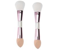 ULTECHNOVO 2pcs Multifunctional Makeup Brush Dual Headed Makeup Brush with Artificial Fiber and Sponge for Shadow and Foundation Professional Artist and Amateur Enthusiast Everyday Use