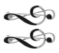 ULTECHNOVO 2pcs Music Note Enamel Pin Lapel Pin Simple Elegant Zinc Alloy and Enamel Easy Attachment and Removal Versatile Accessory for Music Lovers Casual Wear