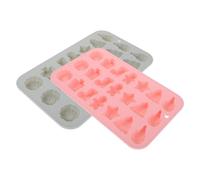 ULTECHNOVO 2pcs Non-Stick Silicone Christmas Baking Molds with 21 Cavities Featuring 3D Xmas Tree, Gingerbread Man, Santa, Boot, and Wreath Shapes for Holiday Baking and Designing Desserts