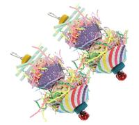 ULTECHNOVO 2pcs Parrot Shredding Foraging Hanging Wooden Bite-resistant Chewing Plaything with Wear Resistance Assorted Colours for Birds and Parrots Cage