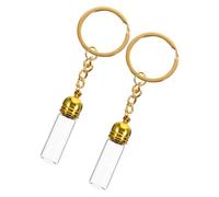 ULTECHNOVO 2pcs Perfume Essential Oil Bottle Travel Perfume Bottle Refillable Glass Vials Keychain for Oil and Essential the Go