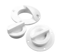 ULTECHNOVO 2pcs Plastic Boat Drain Valve Screw Type Push in White ABS | Self Bailing Scupper Valve, Leakproof Sealing, Easy Removal, for Compartments and Marine Plumbing Fittings