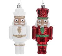 ULTECHNOVO 2pcs Plastic Nutcracker Figurine Ornaments for Christmas Tree, Easy to Hang Soldier Decorations with Elegant Design, for Holiday and Festive Celebrations