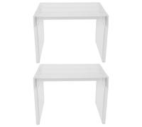 ULTECHNOVO 2pcs Plastic Shelf Divider for Fridge Removable Refrigerator Organizer Rack to Maximize Inner Space, for Dorm and Office Use