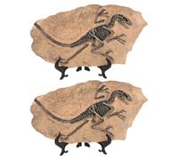 ULTECHNOVO 2pcs Resin Dinosaur Skeleton Model with Faux Stone Finish
