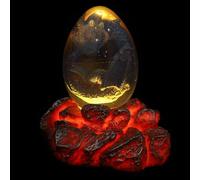 ULTECHNOVO 2Pcs Resin Dragon Egg Home Decor Set with Purple Luminous Dinosaur Eggs and Lighted Lava Base Decorative Figurines for Living Room and Collectors