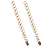ULTECHNOVO 2pcs Retractable Lipstick Brush with Protective Cap, Dual-ended Metal Lip Brush for Comfortable Application, Hygienic Use, for Travel and Daily On-the-go Makeup Touchups