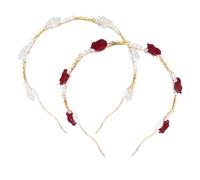 ULTECHNOVO 2pcs Rose Headband Floral Headband for Women Easy to Carry Stays in Place Elegant Refined Design Women for Formal Event and Exercise