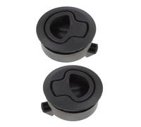 ULTECHNOVO 2pcs Round Boat Deck Hatch Latch, Round Pull Latch, Nylon and Iron, Black, for Cabinet Doors, Rv Modifications and Outdoor Equipment