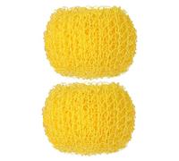 ULTECHNOVO 2pcs Round Yellow Dish Cleaning Sponges with Internal Spiral Design, Fiber Material Scrubbing Pads for Bowls and Desktops, Easily Wipe Off Stubborn Stains in Kitchen