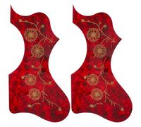 ULTECHNOVO 2pcs Self-adhesive Acoustic Guitar Pick Guard Stickers Red Flower Pattern Scratch Plate Protector for Various Models Plastic Guard for Instrument Longevity and Easy Installation