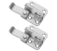 ULTECHNOVO 2pcs Sliding Latch Door Lock Stainless Steel Door Security Slide Latch Silver Rust-Resistant Barn Cabinet Pet Cage Fence Bathroom Garage Window