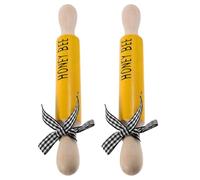 ULTECHNOVO 2pcs Small Wooden Rolling Pin Set for Dough and Pastry Baking, Rustic Bee Pattern Kitchen Decor, Farmhouse Style Rolling Pins for Cookie, Pizza, and Pasta Making