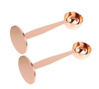 ULTECHNOVO 2pcs Stainless Steel Coffee Scoop and Tamper for Espresso Multi-Function Measuring Spoon for Ground Coffee Beans Liquid and Seasoning Rose Gold Finish