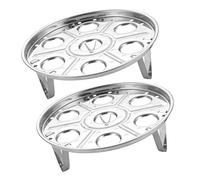 ULTECHNOVO 2pcs Stainless Steel Egg Steamer Rack Feet Multi Function Steam Cooker Stand for Kitchen Food Grade Odorless Holder for Eggs Veggies Fish Dishwasher Safe