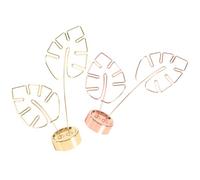 ULTECHNOVO 2pcs Stainless Steel Leaf Table Number Stand Decorative Clips Golden Simple Lovely Card Holder for Graduation Shop Desktop Photo Decor