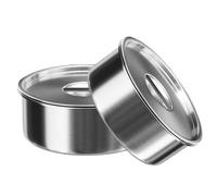 ULTECHNOVO 2pcs Stainless Steel Steaming Cup with Lid Round Food Steam Tray Bowls for Steamed Eggs Pudding Soup Compatible with Microwave Induction and Electric Stoves for Home Cooking and