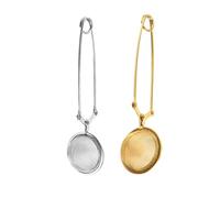 ULTECHNOVO 2pcs Stainless Steel Tea Strainer Set with Fine Mesh Filter Household Tea Leaker for Loose Leaf Brewing Gold and Silver Accessories for Home and Office Use
