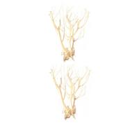 ULTECHNOVO 2pcs Twig Ornament Small Branch Decor Creative Twig Decor Dead Wood Beige Random Shape Very Decorative Good Texture for Aquarium Decorating Use