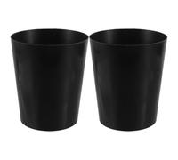 ULTECHNOVO 2pcs Universal Compatibility round Plastic Car Trash Bin Inner Bucket with Smooth Surface for Trucks and Office, Space Optimisation Garbage Can Liner in Black