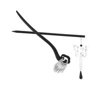 ULTECHNOVO 2pcs Vintage Chinese Hair Chopsticks Blackwood Floral Hairpins Elegant Traditional Style for Women Coordinated Retro Hair Forks for Secure Updos