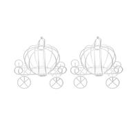 ULTECHNOVO 2pcs White Iron Candy Boxes Pumpkin Cart Style Decorative Candy Favor Boxes for Wedding Party Favors and DIY Projects Elegant Display Metal Carrier