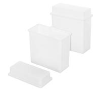 ULTECHNOVO 2pcs White Plastic Vertical Staining Jar with Lid and Slide Rack for Microscopy, Laboratory Slide Holder for Medical Testing and Science Experiments