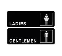 ULTECHNOVO 2pcs Women's and Gentlemen's Toilet Signs Acrylic Bathroom Sign with Full Adhesive Back Identity Guidance Black Creative Elegant Design for Shopping Center Public Place