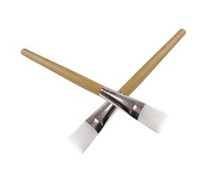 ULTECHNOVO 2pcs Wooden Handle Mask Brush Set for Skin Care DIY Beauty Tools with Nylon Bristles, Easy to Use around Eyes and Nose, for Facial Treatment and Women
