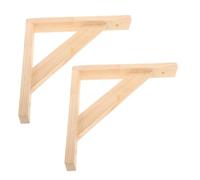 ULTECHNOVO 2pcs Wooden Triangle Shelf Bracket 25cm L Shape Natural Wood Support with Smooth Surface and Maximum Strength for Organizing Small Apartments and Bookshelves