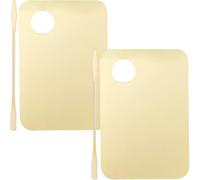 ULTECHNOVO 2set Portable Makeup Plate Cosmetics Foundation Palette Mixing Acrylic Palette Spatula for Makeup Artist Tool