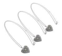 ULTECHNOVO 3 Pcs Heart Shape Pendant Necklace with Hollow Luminous Copper Aroma Ball Holder for Solid Essential Oils DIY Perfume Container Case Mixed Colors Gift for Women