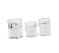 ULTECHNOVO 3 Pcs Portable Vacuum Lotion Jars with Capacities Reusable Travel Cream Bottles for Essential Oils and Cosmetics Storage