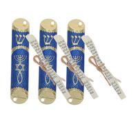 ULTECHNOVO 3 Sets Mezuzah Case Metal Mezuzah with Scroll Included Colored Painted Jewish Door Decoration House Blessing for Jewish Family Outdoor Decor
