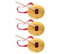 ULTECHNOVO 3 Sets Mini Copper Plating Gong with Mallet for Children, Excellent Decoration and Safe Design, for Collection Decorative Ornaments and Kindergarten Performance Stage