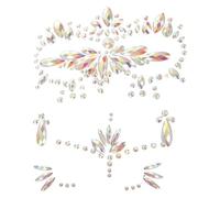ULTECHNOVO 3 Sheets Glow the Dark Rhinestone Face Stickers, Luminous Face Gems Tattoos with Self Adhesive, Does Not Leave Residue, for Halloween and Masquerade Parties