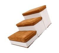ULTECHNOVO 3-step Puppy Stair Storage Case Folding Dog Stair Ladder Helps Pets Reach Elevated Places Made of Lint Cotton Cloth for Home and Pet Shop Small and Medium Size Dogs Cats