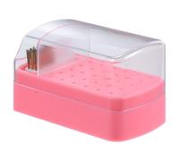 ULTECHNOVO 30 Holes Nail Drill Bits Organizer Storage Box Plastic Cleaning Nail Drill Bits Storing Case for Female Friends Personal Training with Case