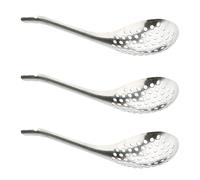 ULTECHNOVO 304 Stainless Steel Caviar Spoons 3pcs Set, Slotted Strainer Spoons for Kitchen Cooking, Practical Egg and Caviar Colander Tools for Home Use