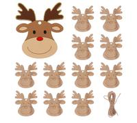 ULTECHNOVO 30Pcs Christmas Wooden Ornaments, Reindeer Shapes Unfinished Crafts Wood Slices for Kids, DIY Paintable Hanging Decorations for Home Xmas Tree