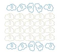 ULTECHNOVO 30pcs Cloud-Shaped Small Paper Clips Decorative PVC Soft Bookmarks for Office Document Fixing Memo Organizing in Sky Blue and Milky White