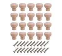 ULTECHNOVO 30pcs Wood Drawer Knob Single Hole Round Cabinet Pull with Screw