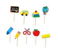 ULTECHNOVO 36pcs Back to School Cake Topper Paper Cupcake Decoration Inserts Party Picks for Desserts Festival Gathering