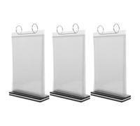 ULTECHNOVO 3pcs Acrylic Double-sided Menu Holder Stand with 6 Pages Ring Binder, Vertical Flip Display Frame for Restaurants and Offices, Space-saving and Water-resistant Contemporary Menu