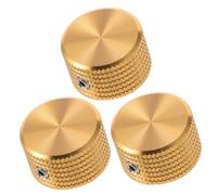 ULTECHNOVO 3pcs Aluminum Alloy Volume Control Knobs Gold Solid Core Rotary Potentiometer for Electric Guitar Bass Keyboard Replacement Multimedia Device Parts